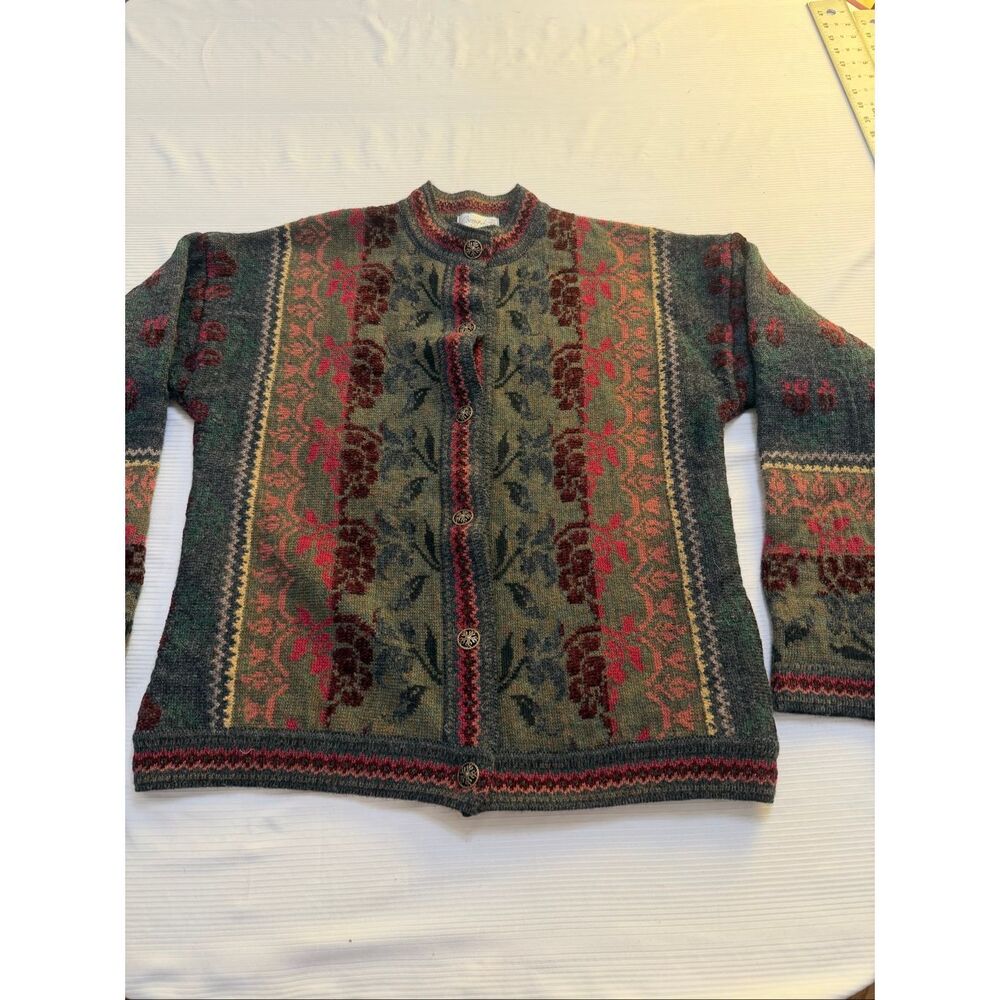 Cherry Lewis Vintage Women's Cardigan Wool Blend Made In England Size Medium